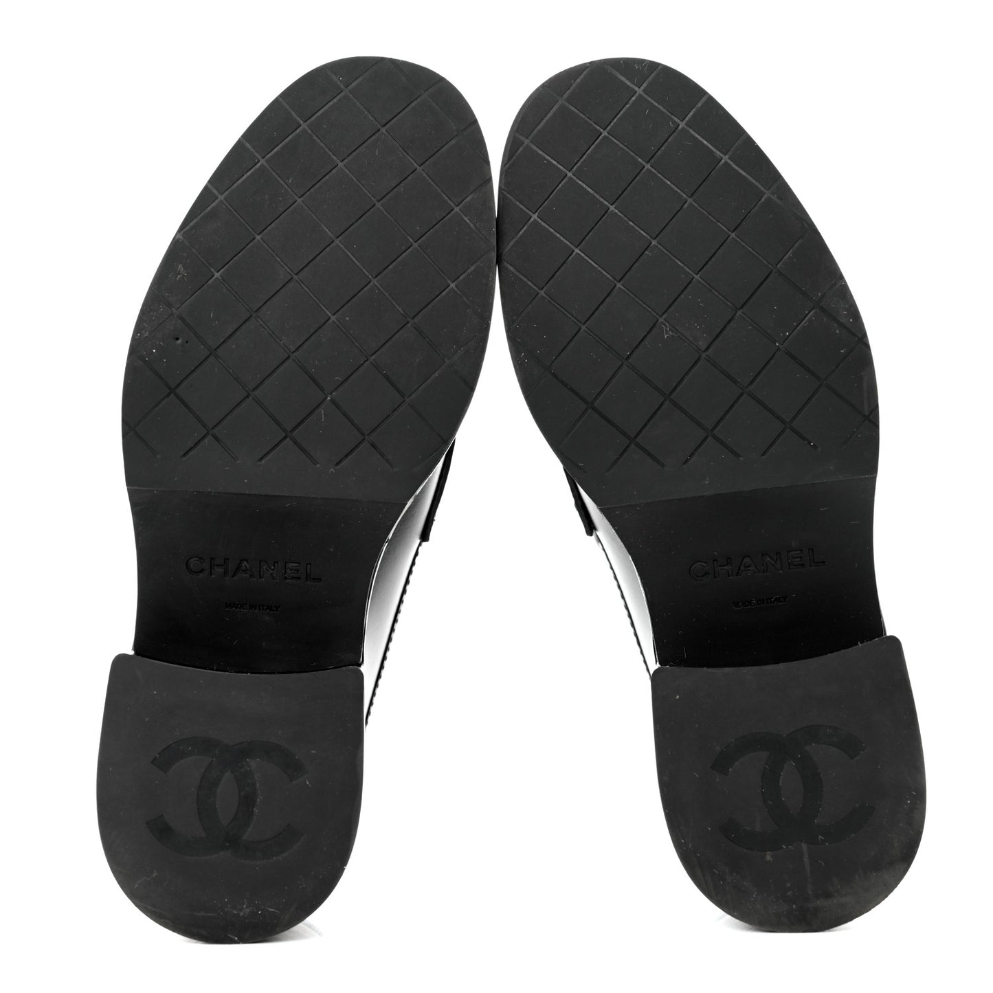 Calfskin CC Platform Loafers 35 Black