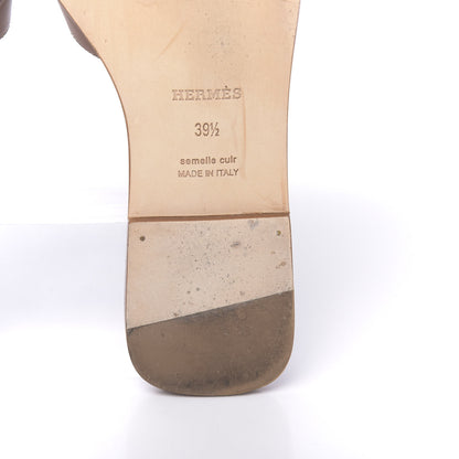 Hermes Box Calfskin Oran Sandals 39.5 Gold 12 of 13
