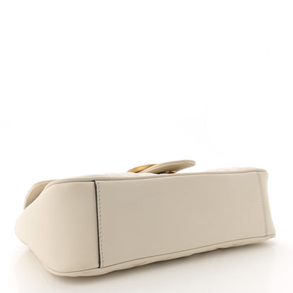 Gucci Calfskin Matelasse Small GG Marmont Shoulder Bag White 4 of 13