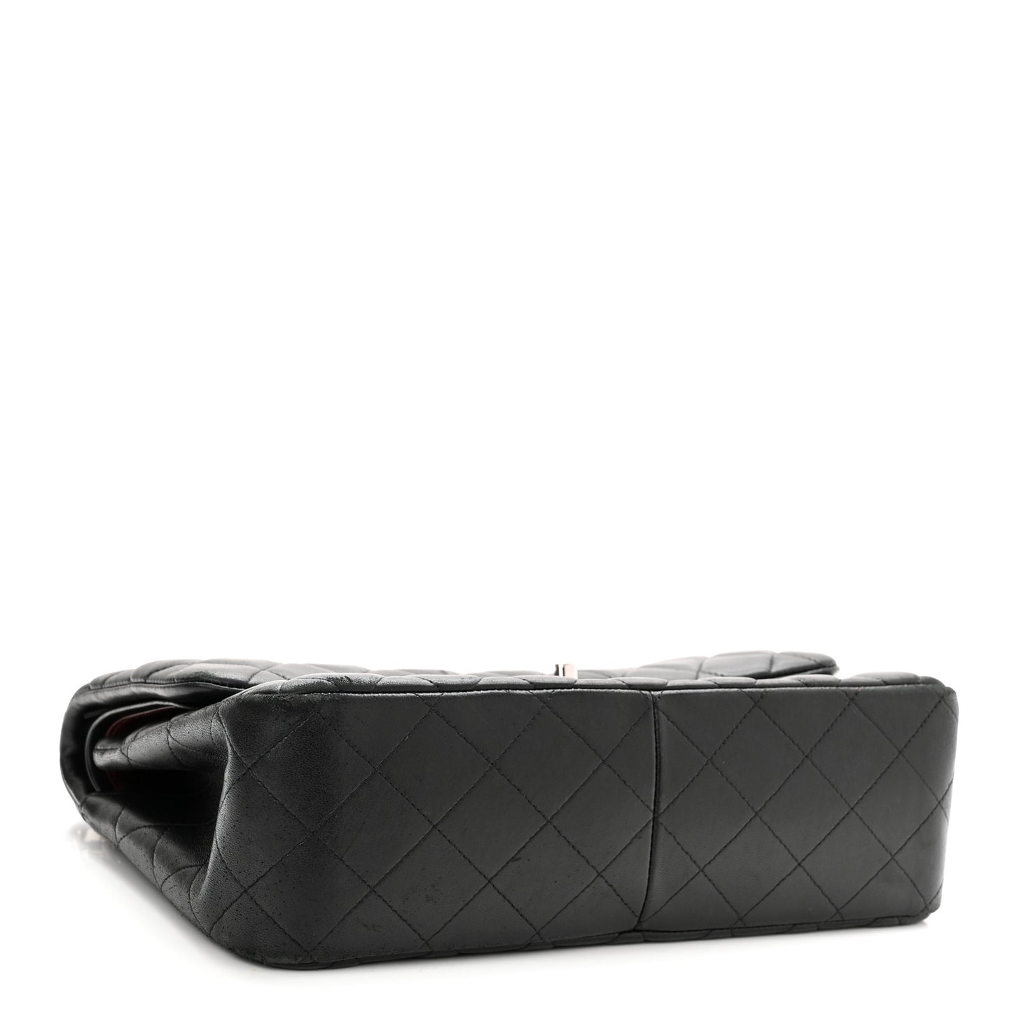 Lambskin Quilted Jumbo Double Flap Black