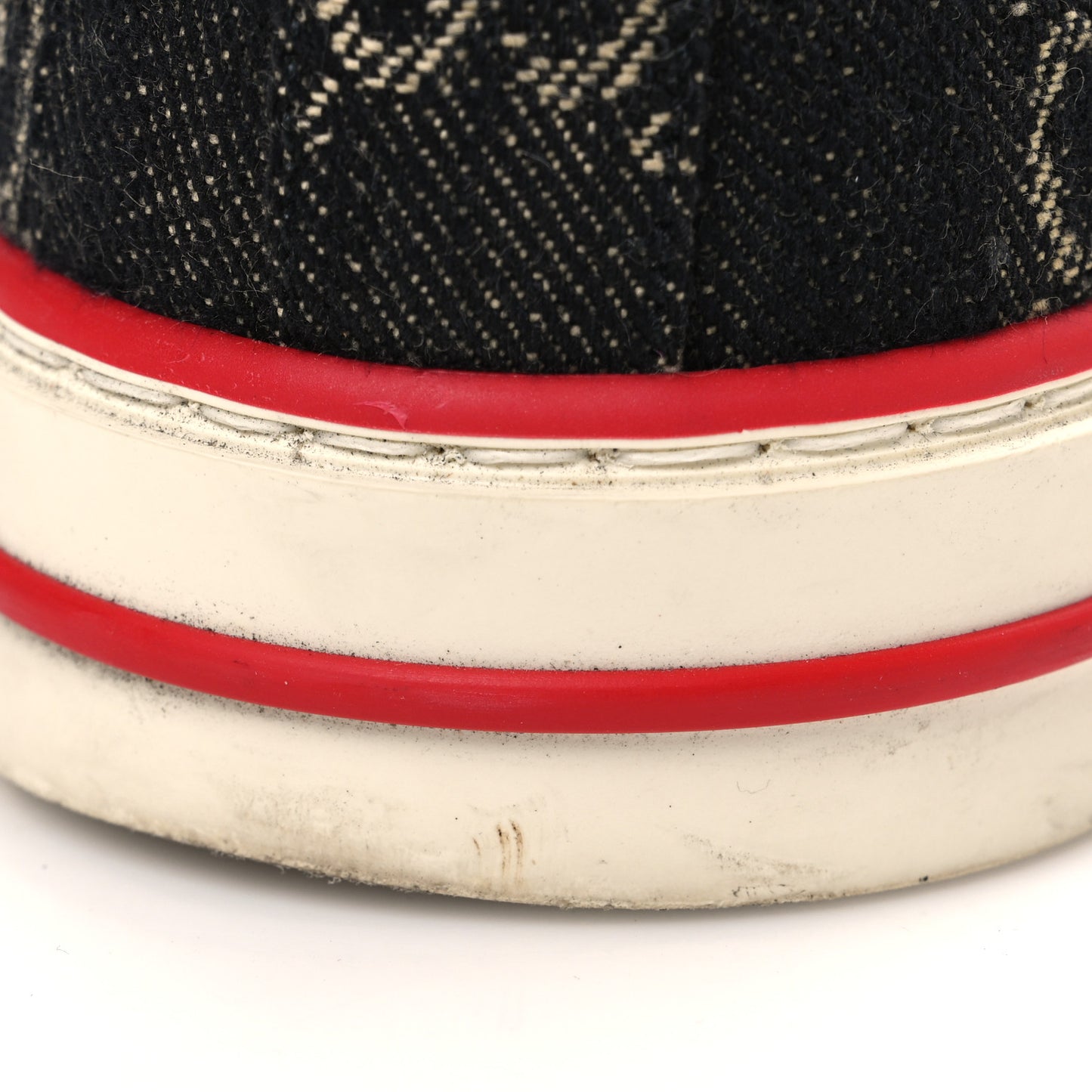 New Denim GG Monogram Web Womens 1977 Tennis Sneakers 38 Black Ivory