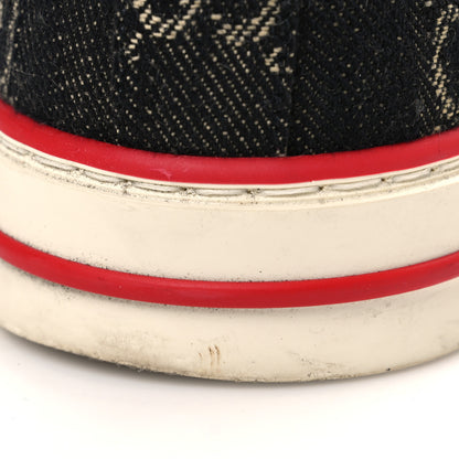 Gucci New Denim GG Monogram Web Womens 1977 Tennis Sneakers 38 Black Ivory 10 of 10