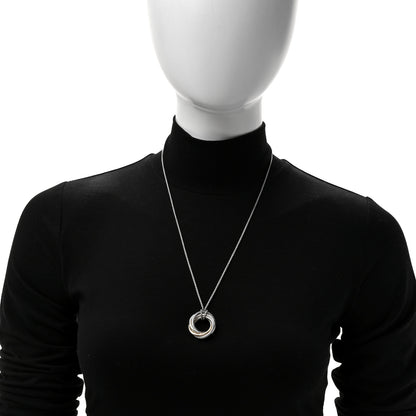 David Yurman Sterling Silver 14K Yellow Gold 28mm Crossover Pendant Necklace 2 of 4