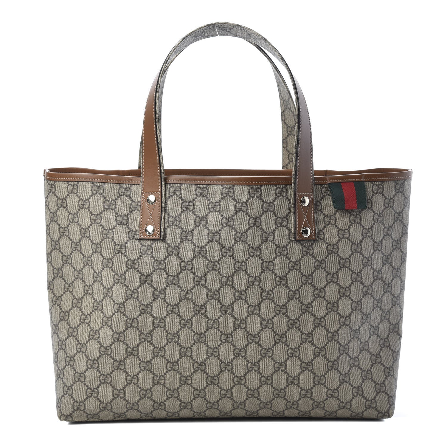 Gucci GG Plus Monogram Medium Signature Web Loop Tote Brown 1 of 12