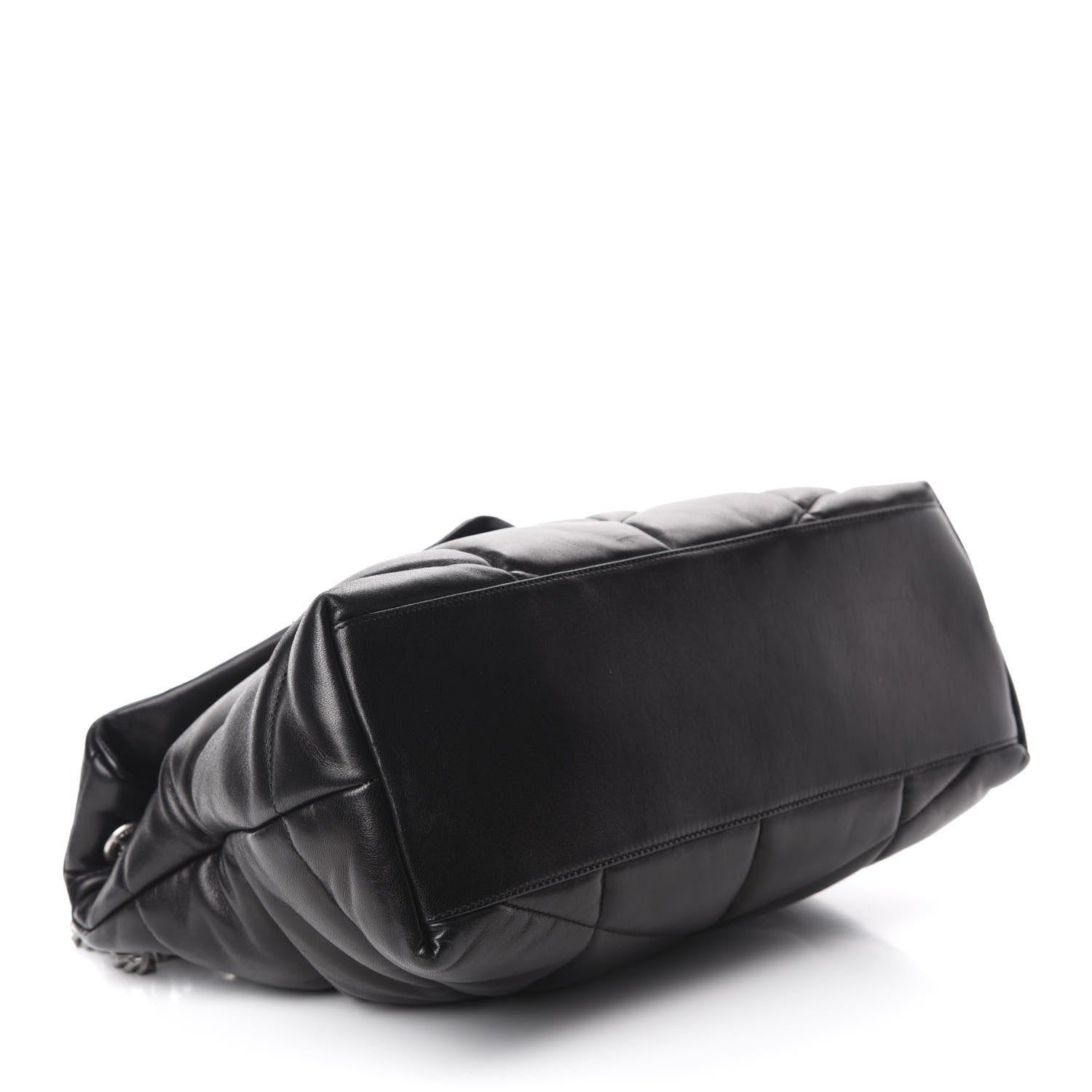 Saint Laurent Lambskin Quilted Medium Loulou Puffer Monogram Chain Satchel Black 4 of 11