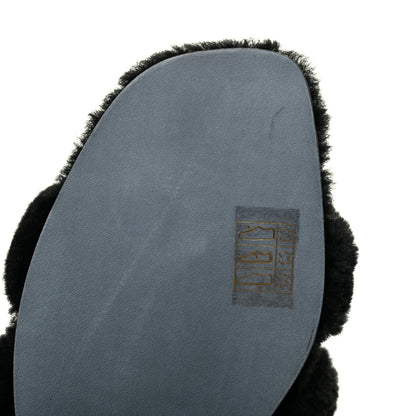 Hermes Woolskin Oran Sandals 39 Black 7 of 8