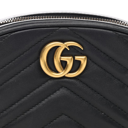 Gucci Calfskin Matelasse GG Marmont Belt Bag 85 34 Black 7 of 9