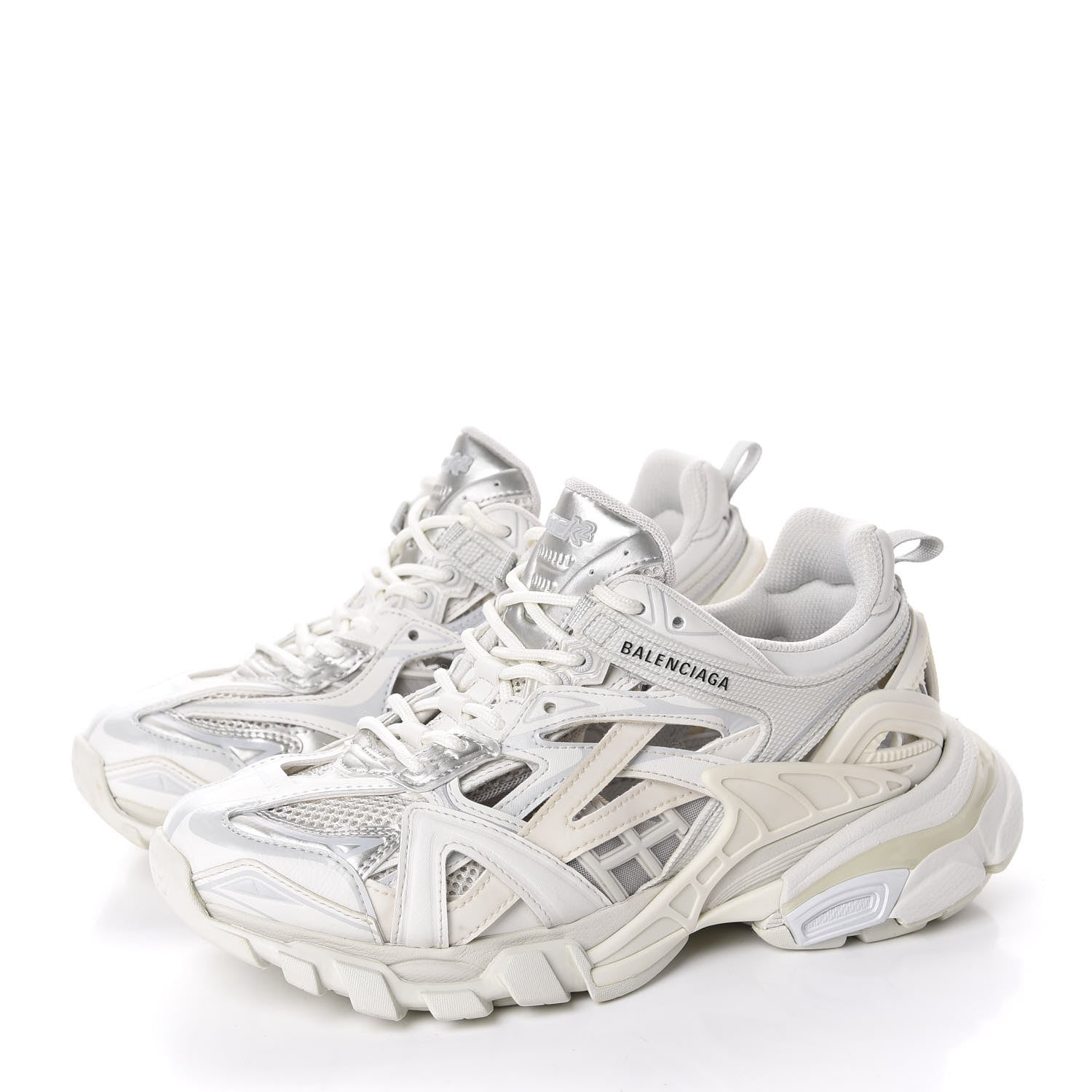 Balenciaga Rubber Mesh Womens Track.2 Open Sneakers 37 White 3 of 9