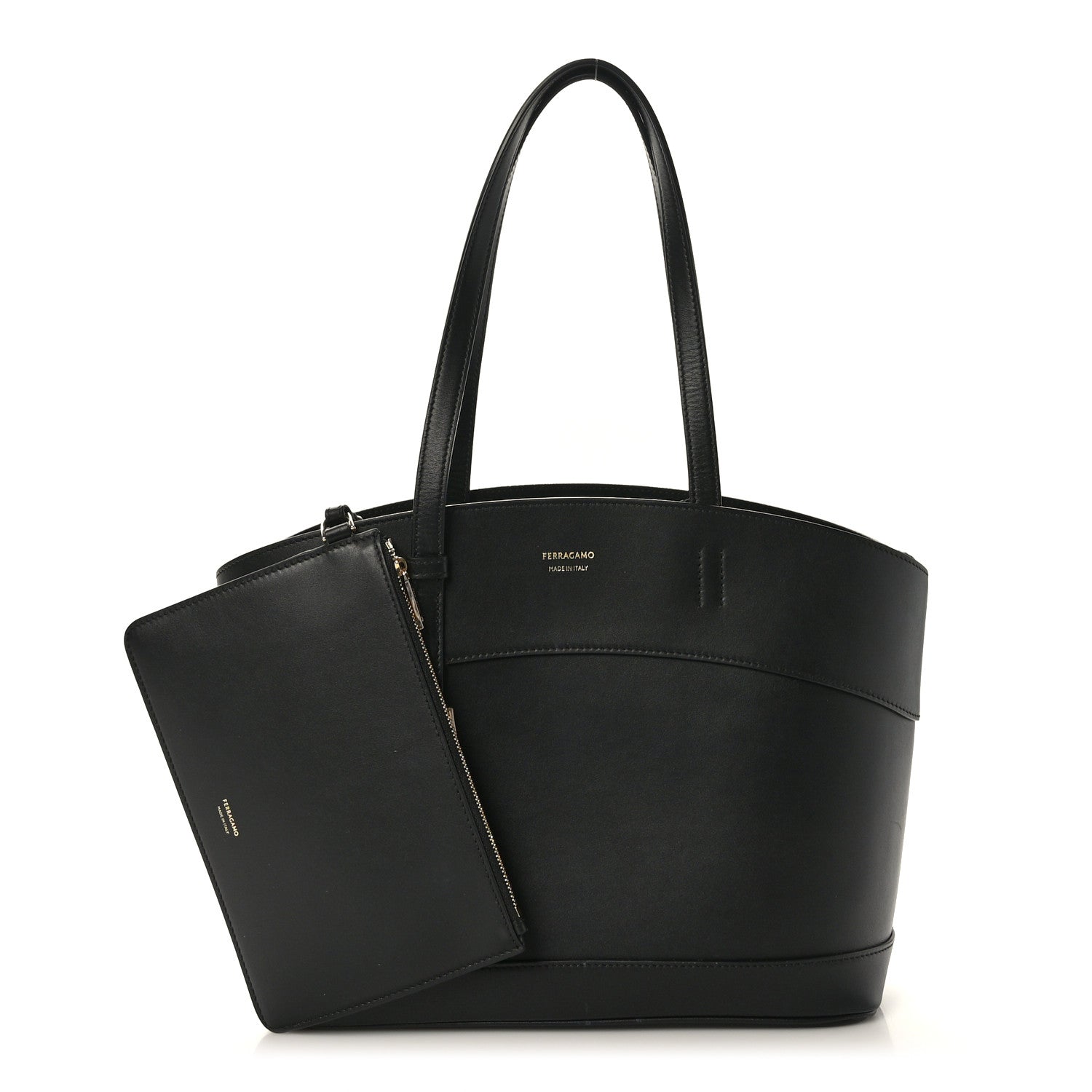 Salvatore Ferragamo Calfskin Charming Tote Black 3 of 10
