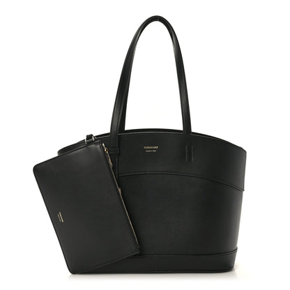Salvatore Ferragamo Calfskin Charming Tote Black 3 of 10
