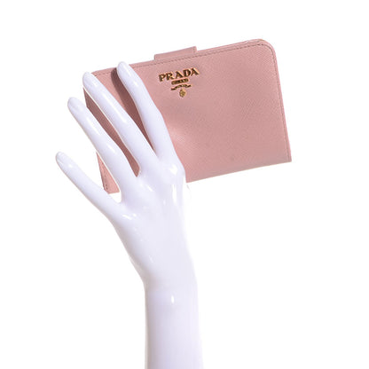 Prada Saffiano Metal Compact Wallet Orchidea 2 of 8