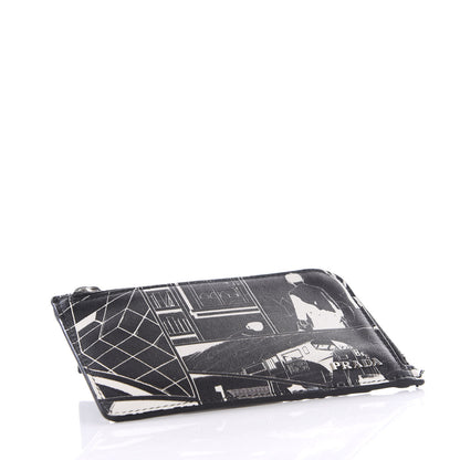 Prada X JAMES JEAN Vitello Comic Print Zip Card Holder Black 3 of 6