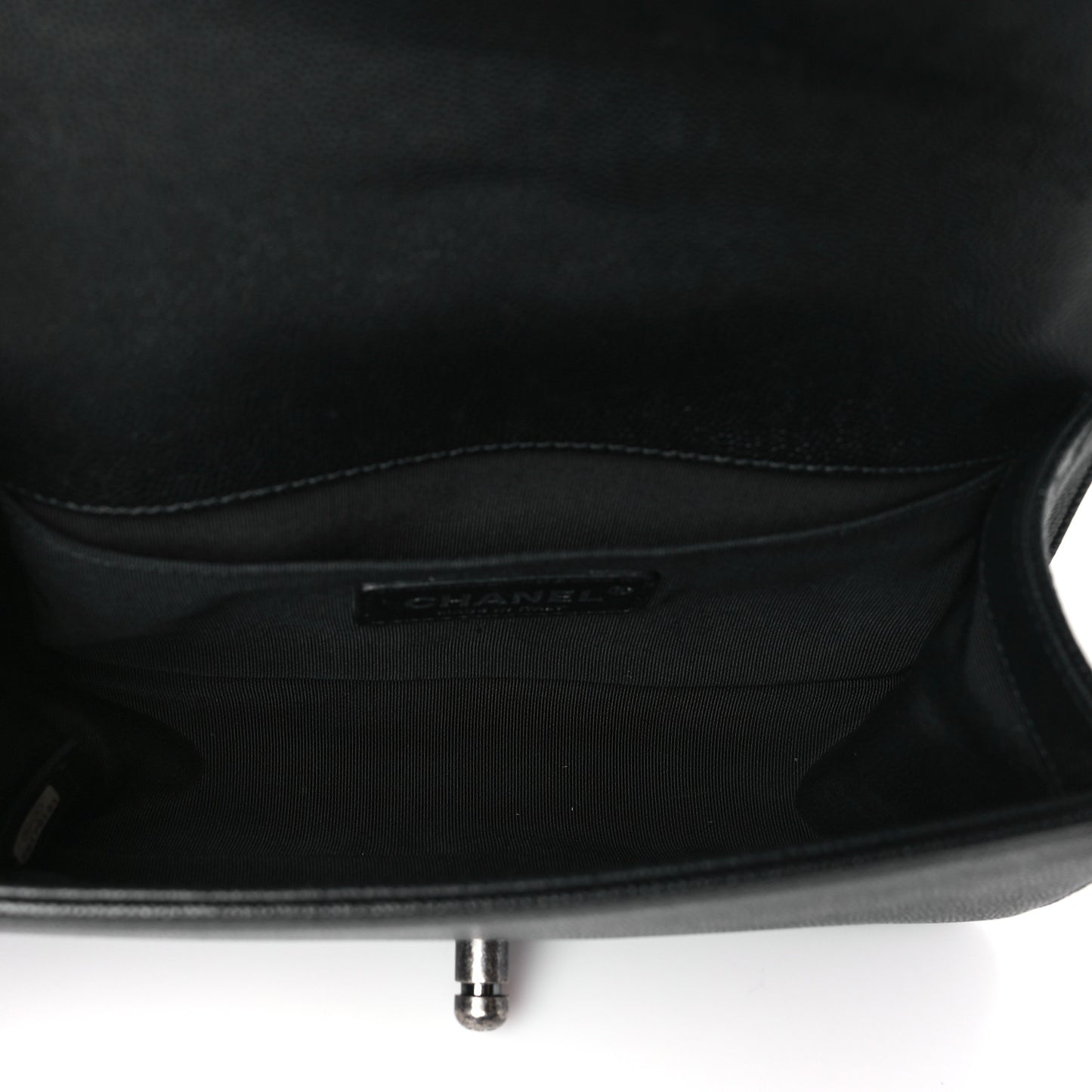 Caviar Quilted Small Boy Flap Black