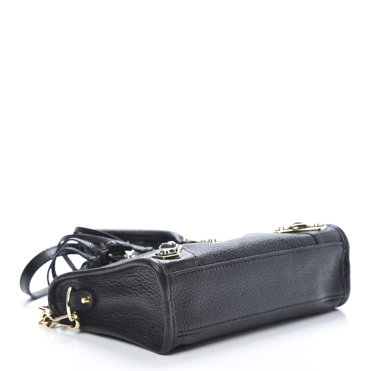 Balenciaga Chevre Gold Metallic Edge Hardware Nano City Black 4 of 10
