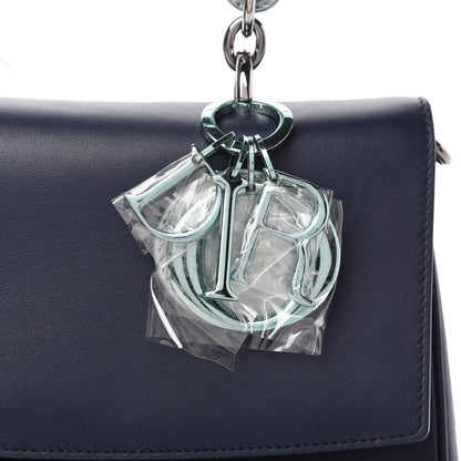 Christian Dior Metallic Patent Smooth Calfskin Small Be Dior Flap Navy Light Blue 9 of 9