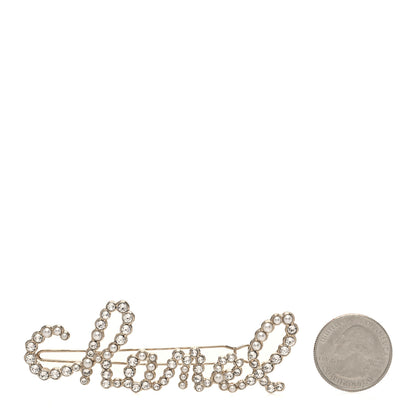 Chanel Metal Glass Swirling Pearls Hair Clip Gold 2 of 4