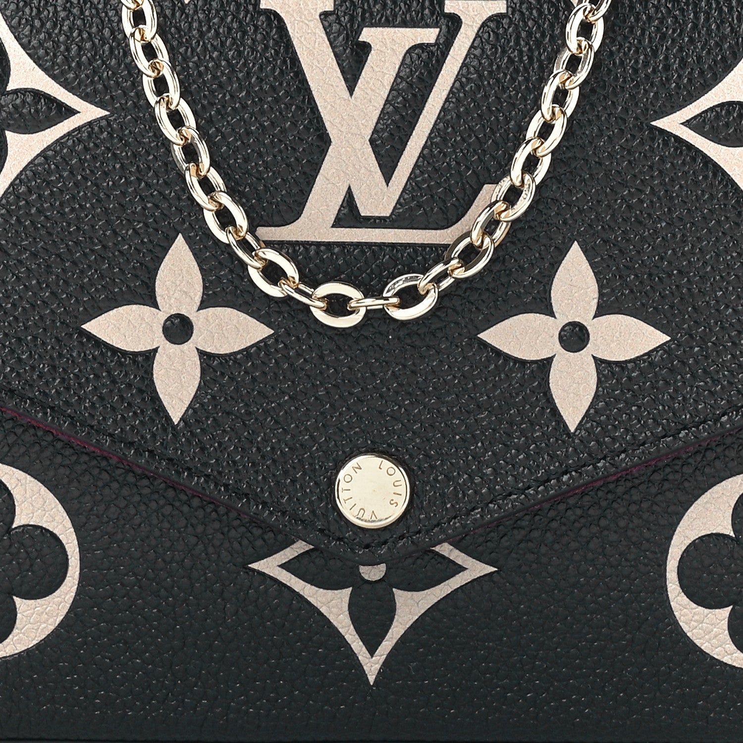 Louis Vuitton Empreinte Monogram Giant Felicie Pochette Black Beige 10 of 13