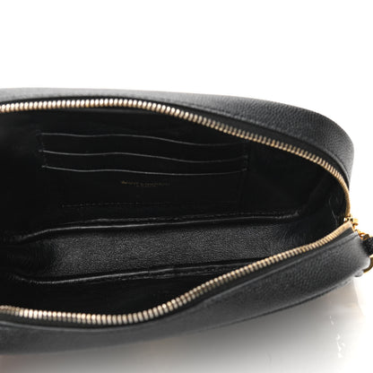 Saint Laurent Grain De Poudre Matelasse Monogram Mini Lou Camera Bag Black 5 of 11