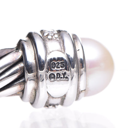 David Yurman Sterling Silver Diamond Pearl 7mm Cable Classics Bracelet 4 of 5
