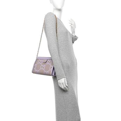 Gucci Monogram Jumbo GG Textured Dollar Calfskin Small Ophidia Chain Shoulder Bag Beige Lapis 2 of 11