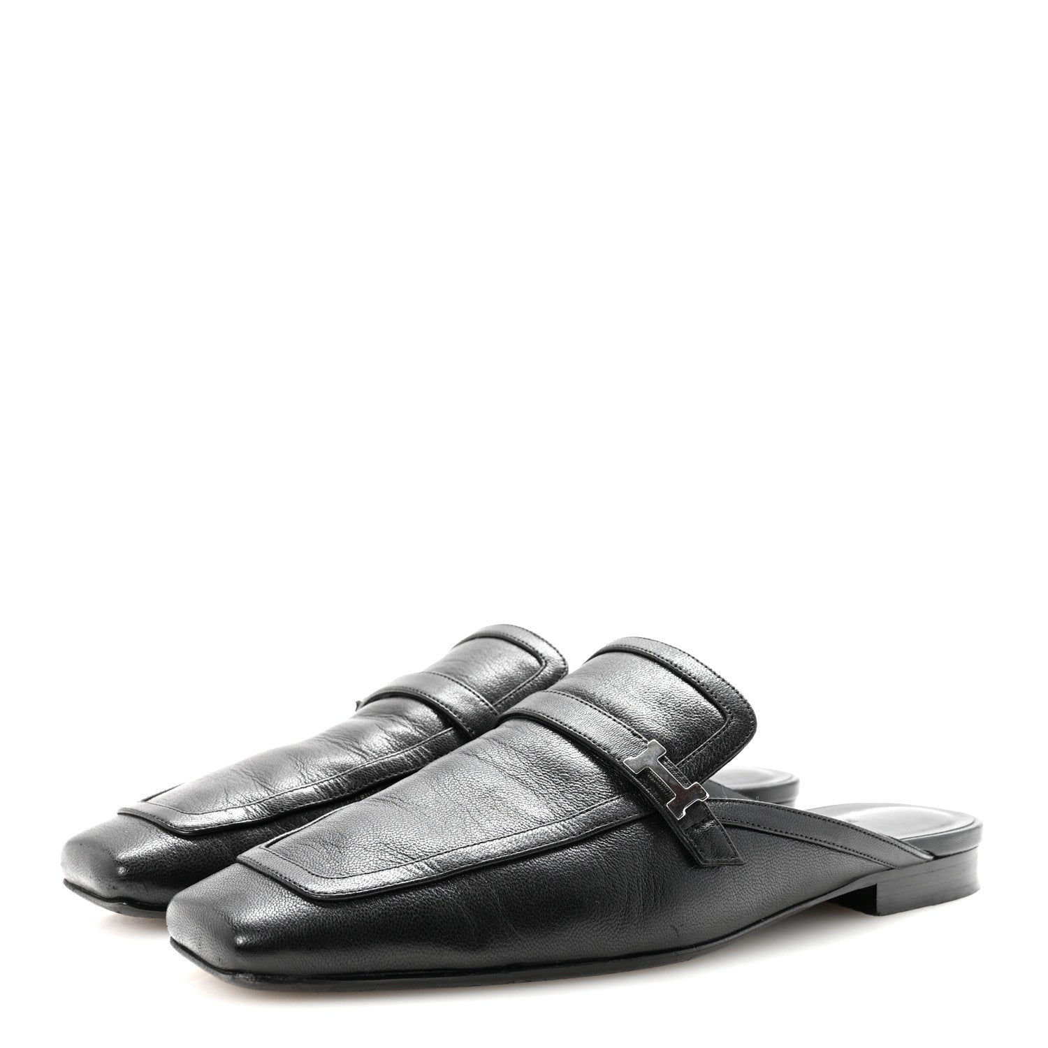 Hermes Goatskin Groupie Mules 39 Black 4 of 10