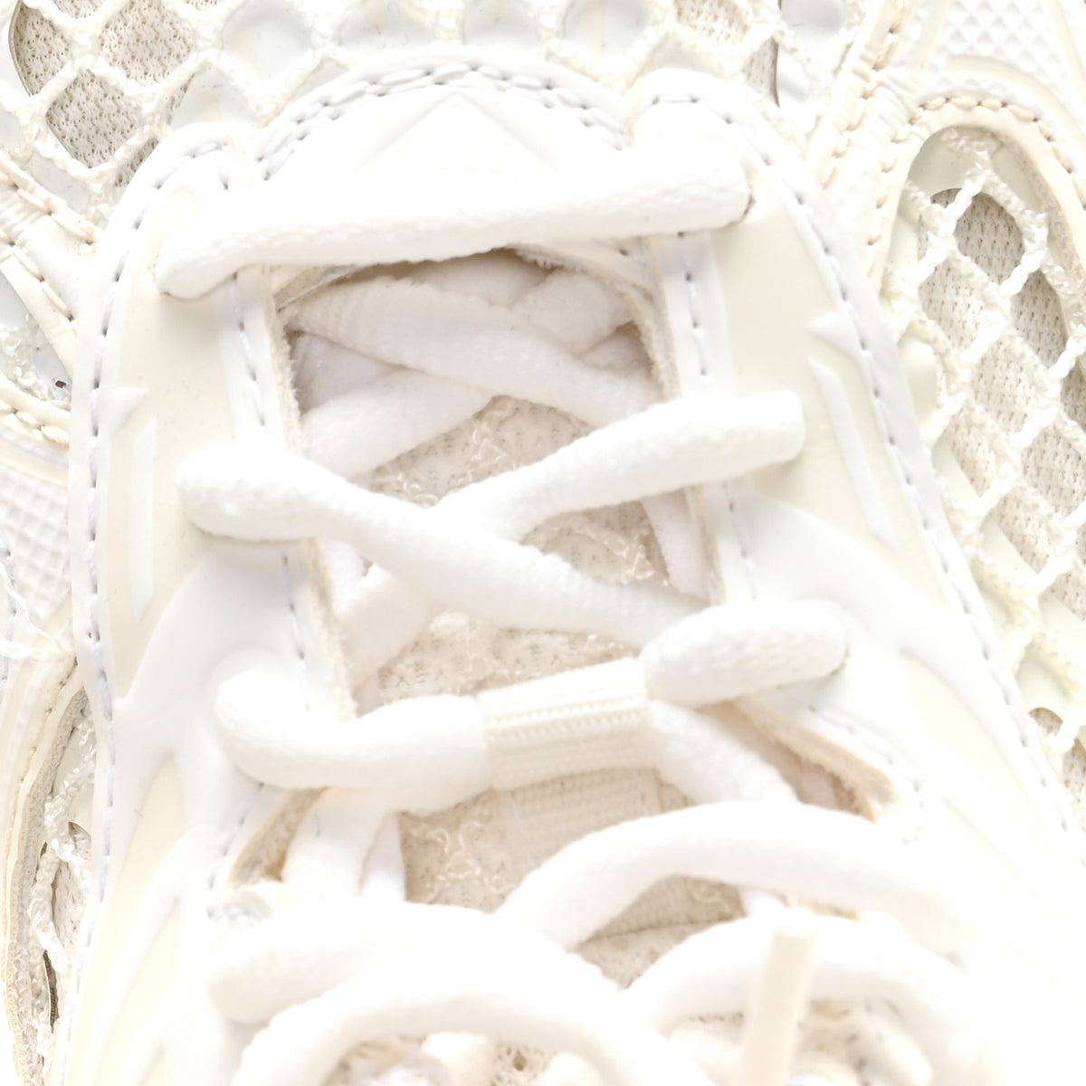 Calfskin Fishnet Fabric Orbit Sneakers 38 White