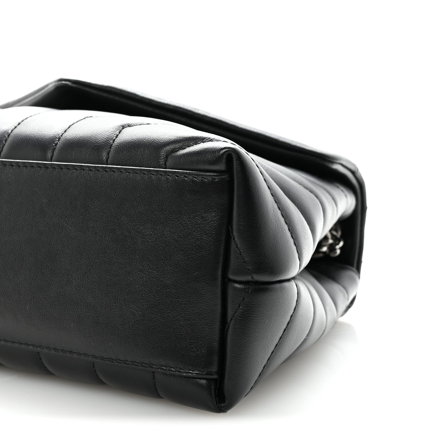 Saint Laurent Calfskin Y Quilted Monogram Small Loulou Chain Satchel Black 9 of 9