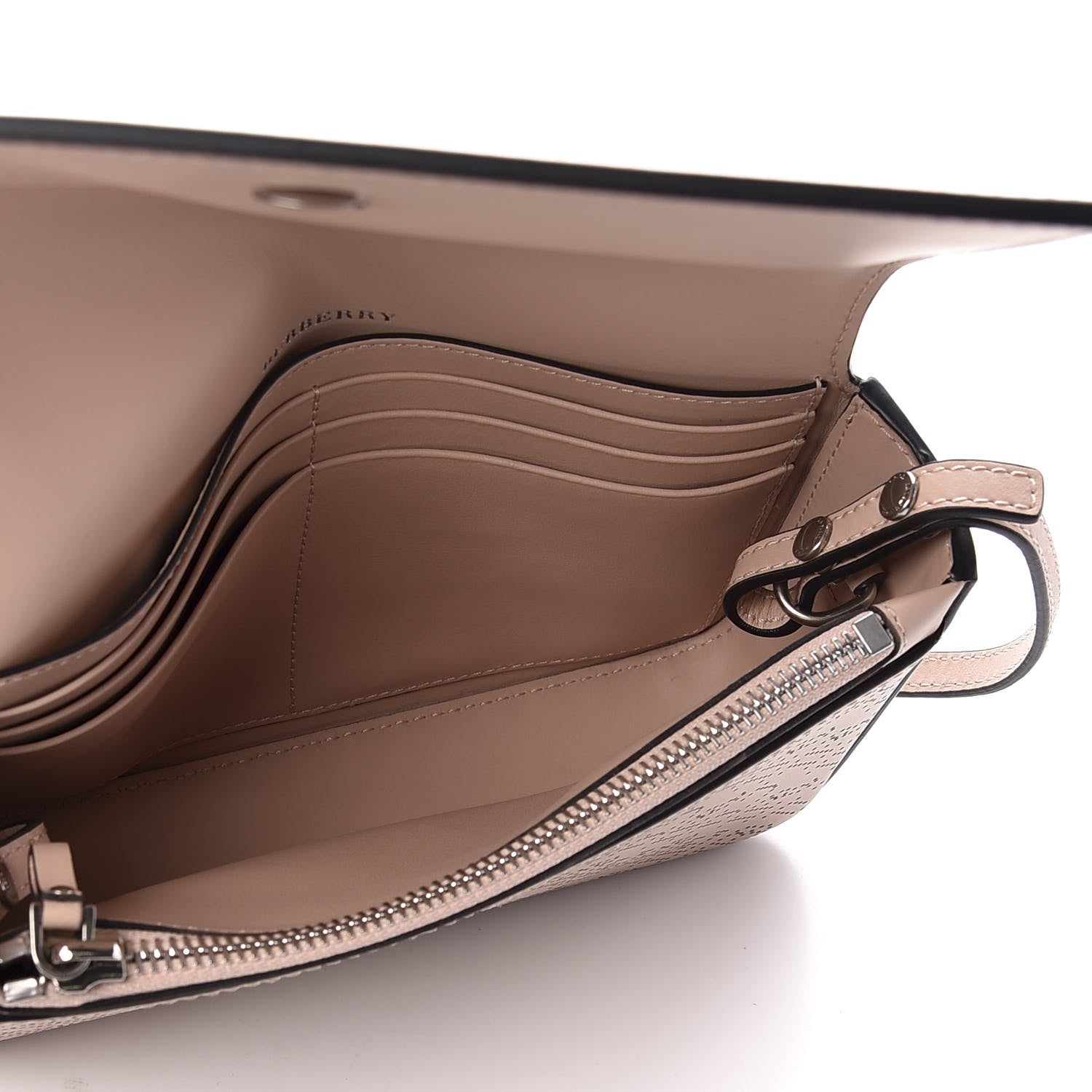 Burberry Calfskin Perforated Hampshire Crossbody Pale Fawn Pink 5 of 9