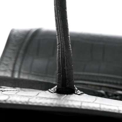 Celine Calfskin Crocodile Embossed Medium Phantom Luggage Black 15 of 17