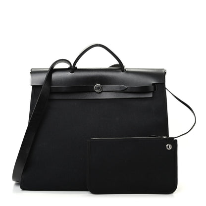 Hermes Toile Vache Calfskin Herbag 39 MM Black 1 of 9