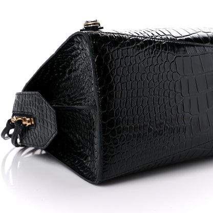 Balenciaga Shiny Supple Calfskin Crocodile Embossed Brass Hardware Neo Classic City Black 7 of 10