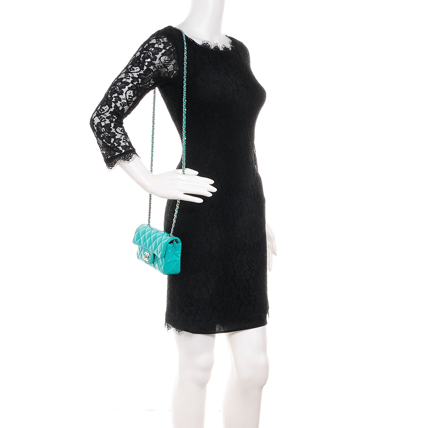 Chanel Patent Quilted Extra Mini Flap Green 2 of 8