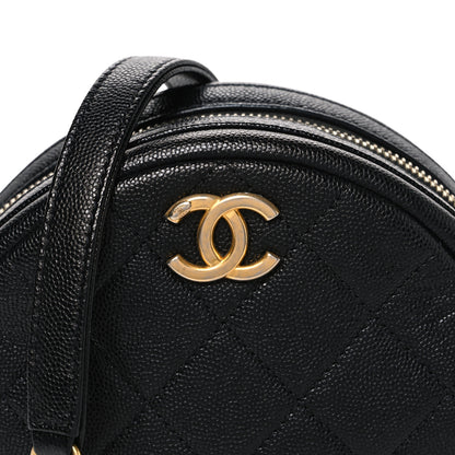Chanel Caviar Quilted Small Round Bag With Chain Black 8 of 10