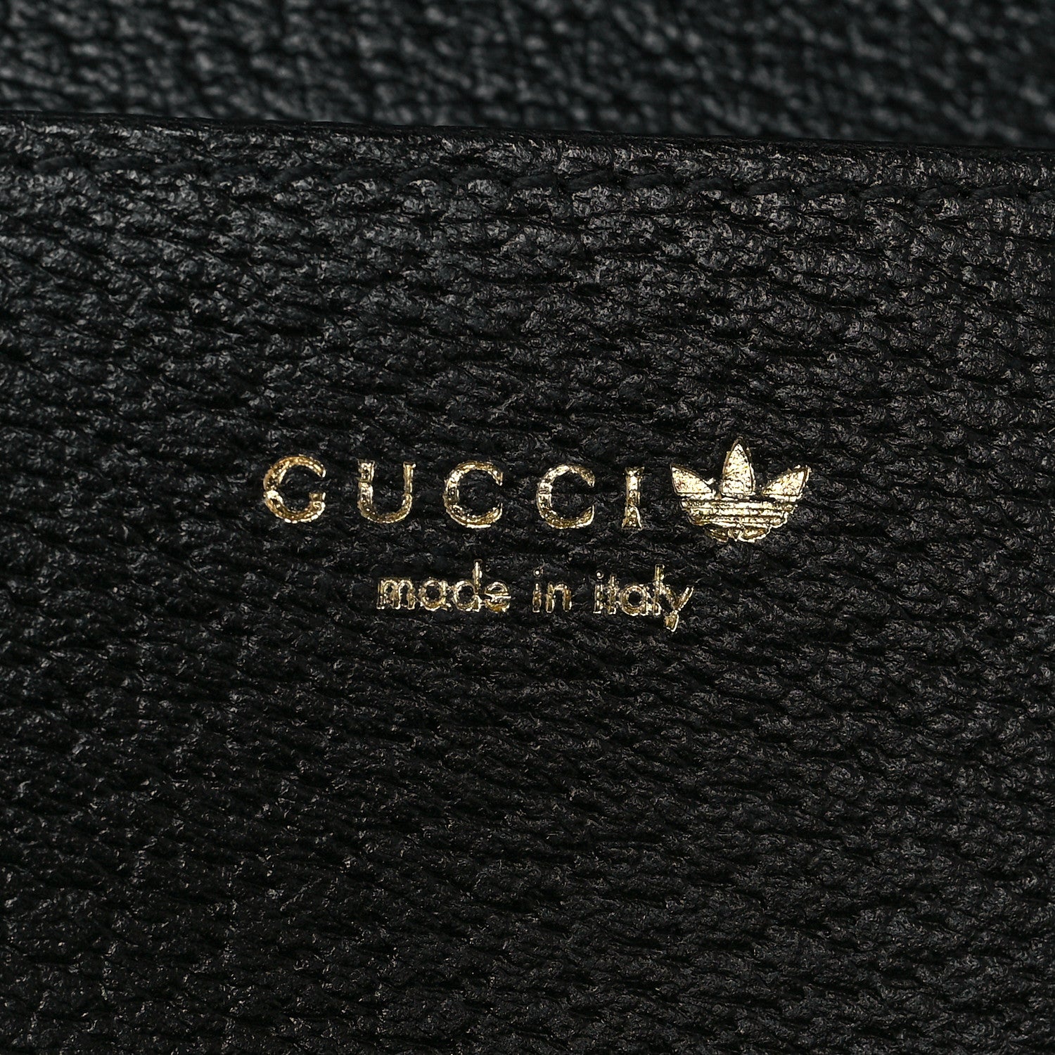 Gucci X ADIDAS Textured Dollar Calfskin Trefoil Embossed Wallet On Chain Off White Black 6 of 8