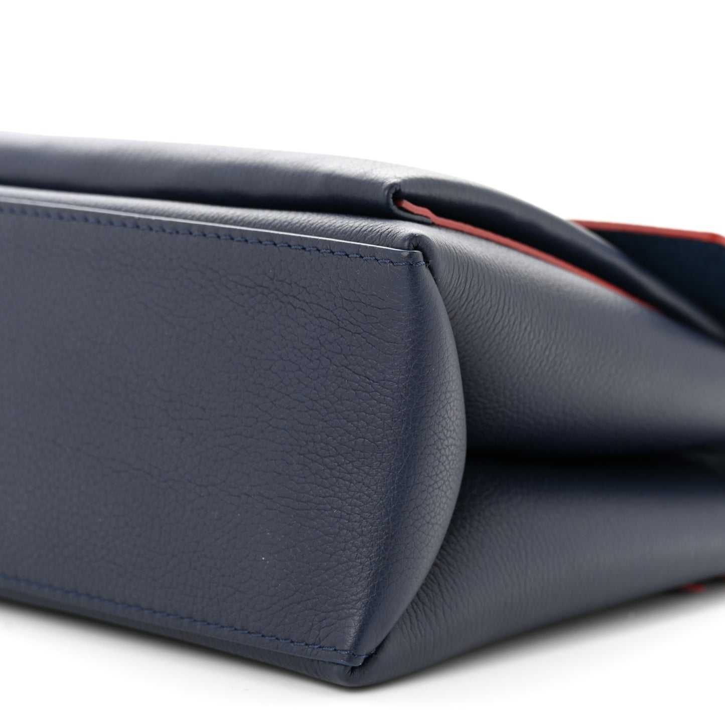 Soft Calfskin My Lockme Top Handle Marine Rouge