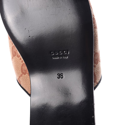 Gucci X MLB Monogram NY Yankees Embroidered Womens GG Slippers 36 Beige Ruggine 7 of 7