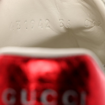 Gucci Calfskin Ayers Bee Embroidered Womens Ace Sneakers 36 White Green 8 of 9