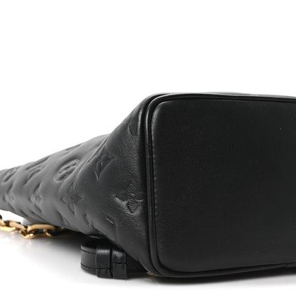 Louis Vuitton Lambskin Embossed Monogram Coussin PM Backpack Black 8 of 9