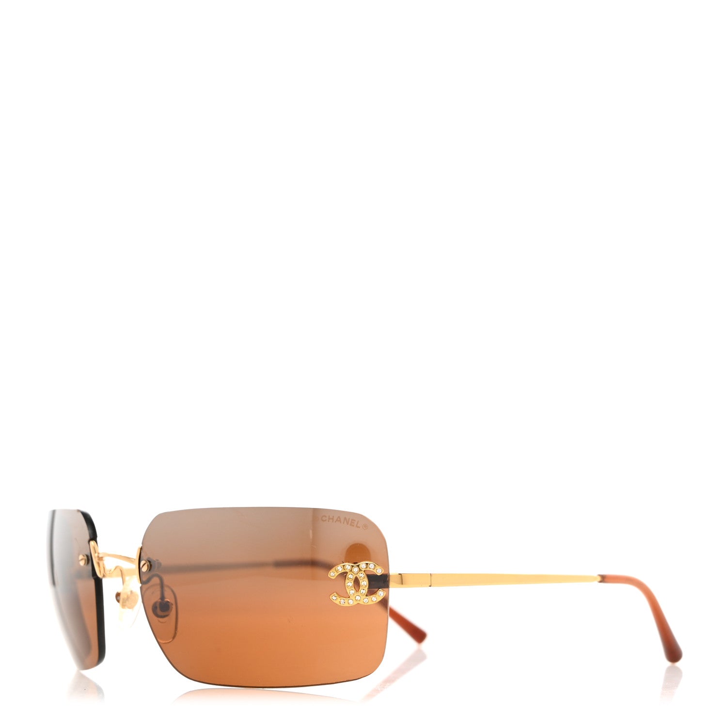 Chanel Metal Crystal CC Logo Sunglasses 4017-D Brown 1467225