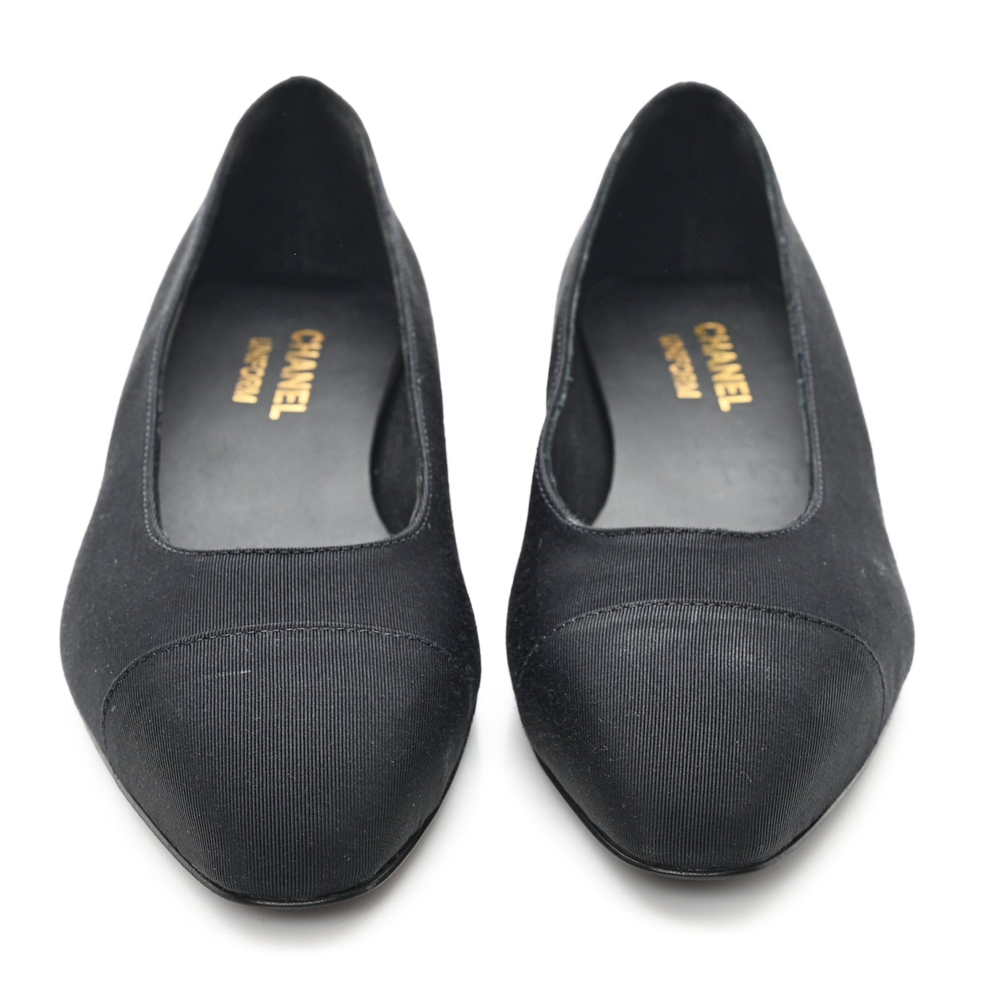 Grosgrain Cap Toe Uniform Ballerina Flats 38 Black