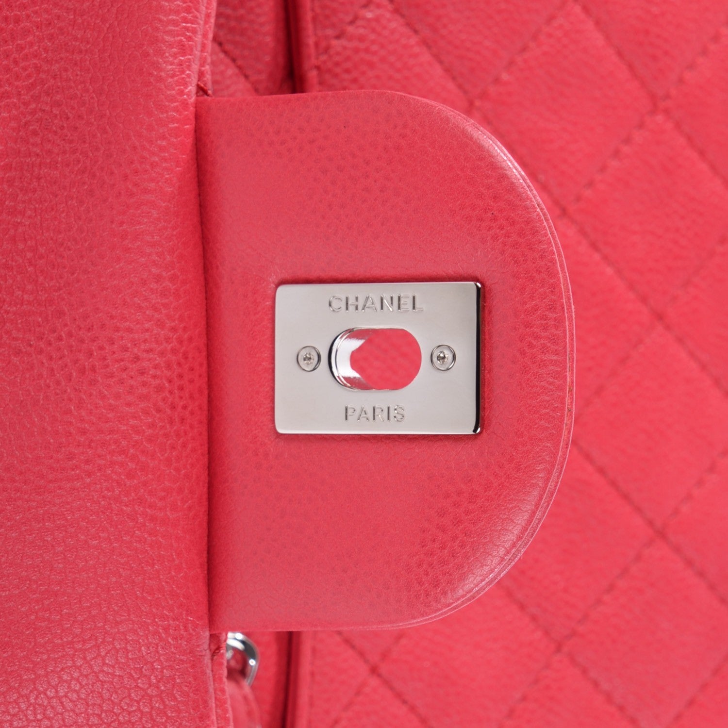 Chanel Washed Caviar Quilted Maxi Single Flap Fuchsia 5 of 8