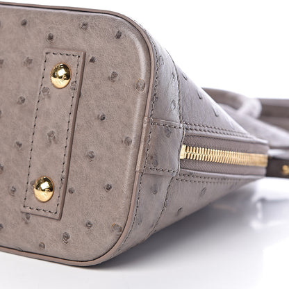 Louis Vuitton Ostrich Alma BB Gris 9 of 10