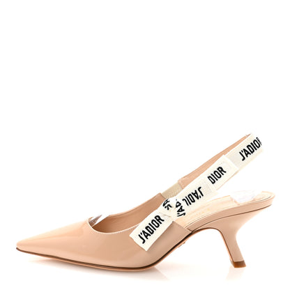 Christian Dior Patent Ribbon J'Adior Slingback 65mm Pumps 35.5 Nude 1 of 10