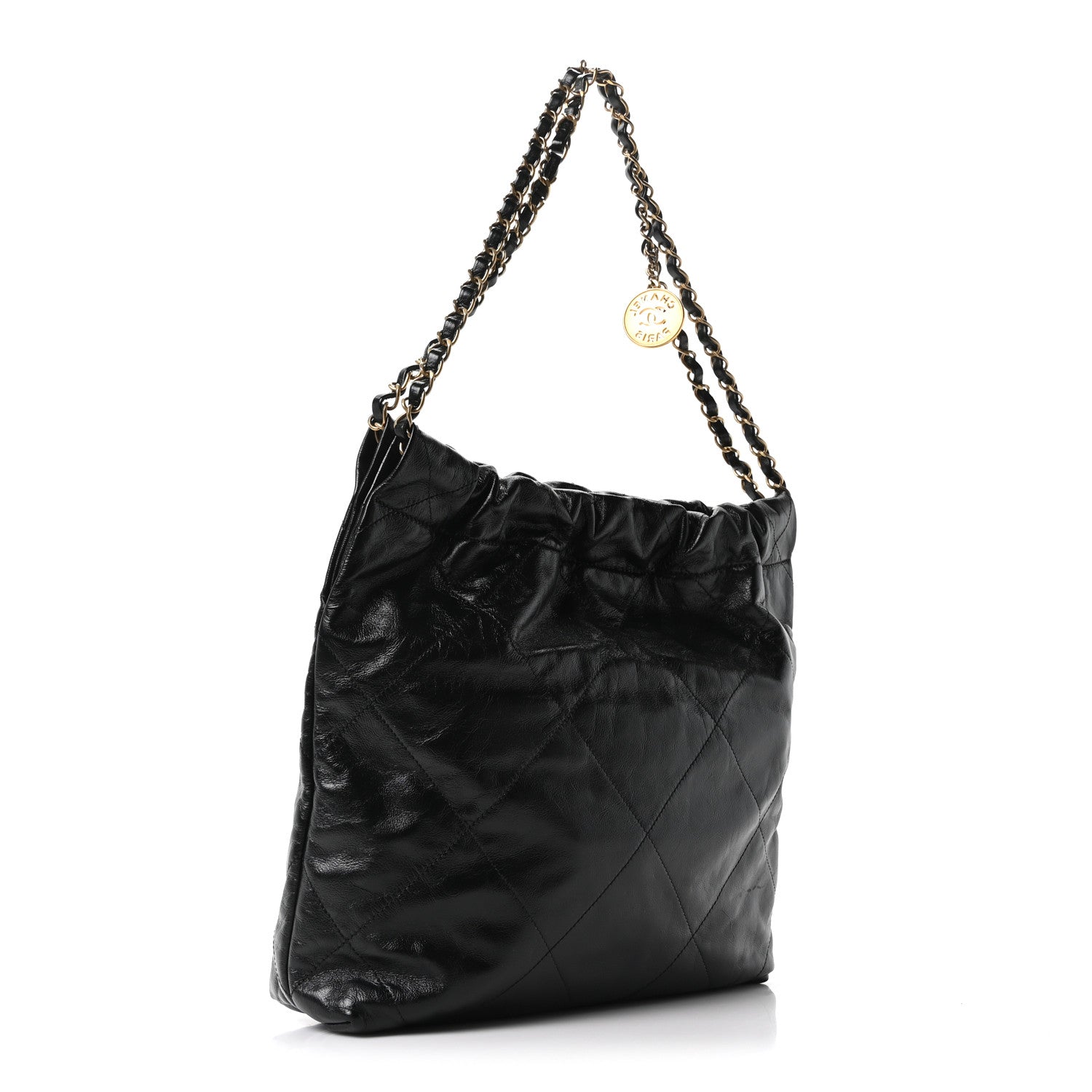 Chanel Shiny Calfskin Quilted Small Chanel 22 Black 4 of 11