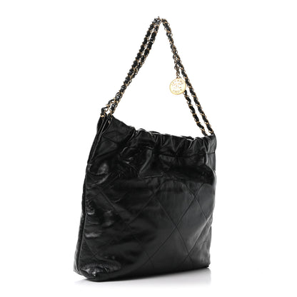 Chanel Shiny Calfskin Quilted Small Chanel 22 Black 4 of 11