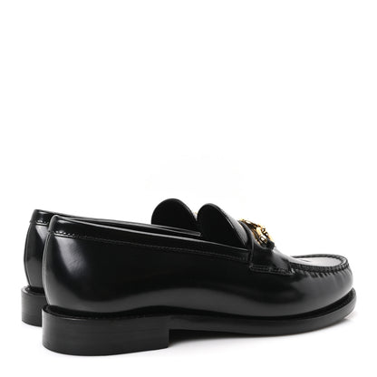 Louis Vuitton Glazed Calfskin Chess Flat Loafers 36.5 Black 5 of 10