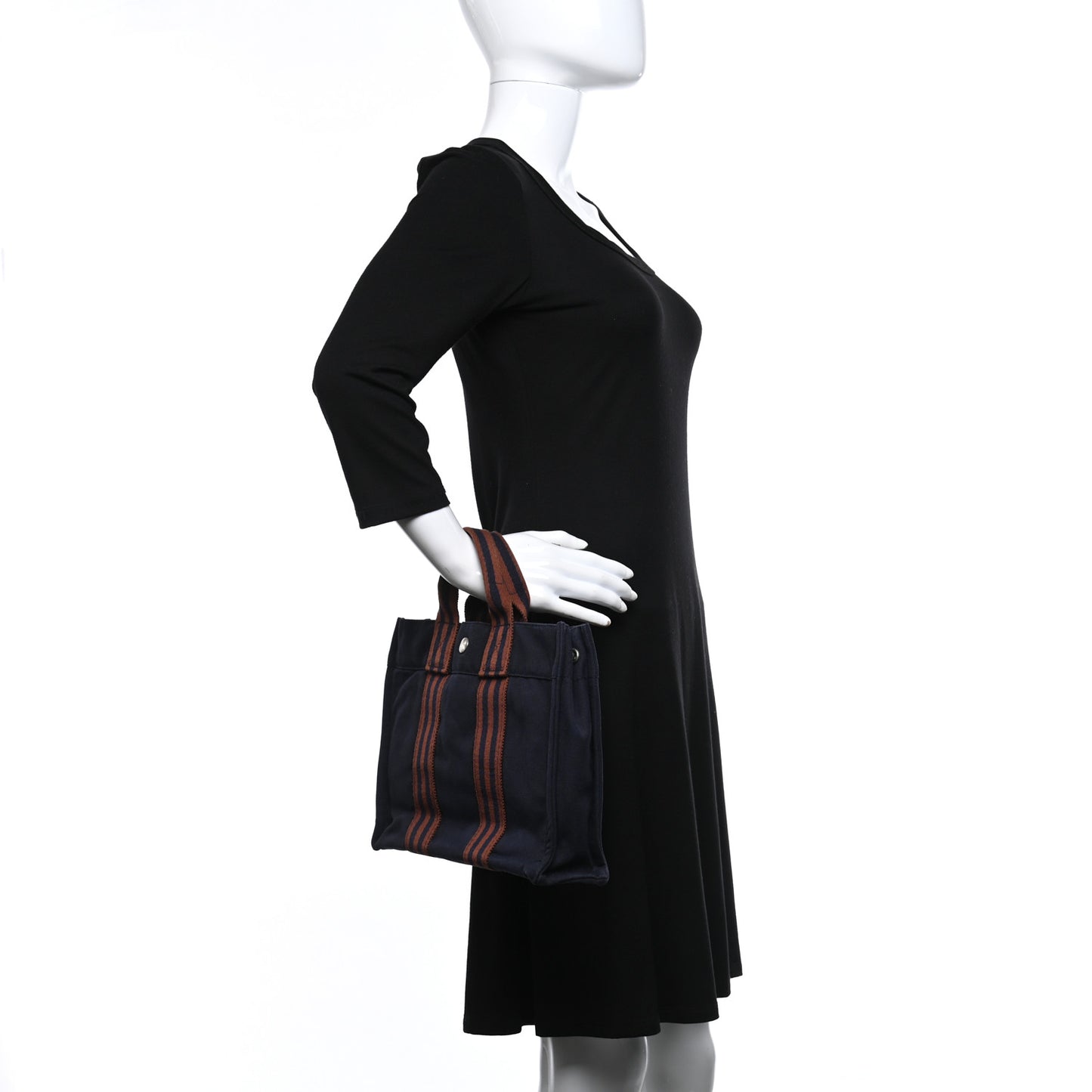 Canvas Tout Fourre PM Navy Brown