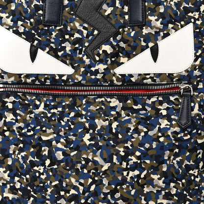 Fendi Nylon Vitello Elite Flamingo Granite Lightning Monster Eyes Vertical Tote Military Lavagna Multicolor 8 of 11