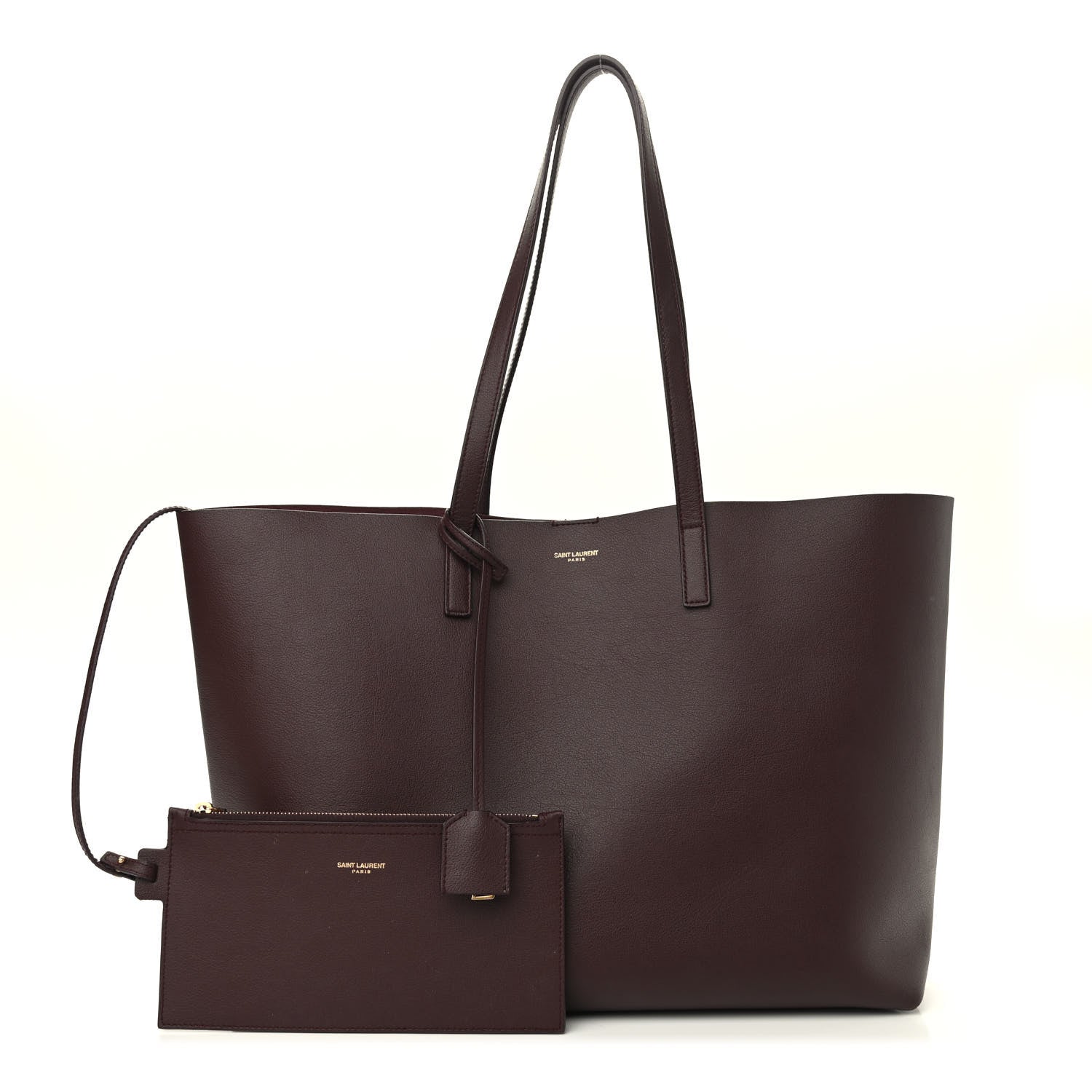 Saint Laurent Calfskin Large Shopping Tote Bordeaux 1 of 10