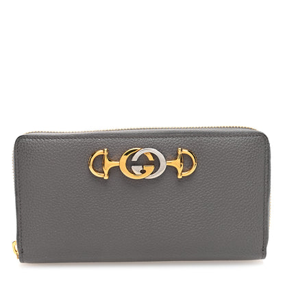 Gucci Grainy Calfskin Zumi Zip Around Wallet Dusty Grey 1 of 7